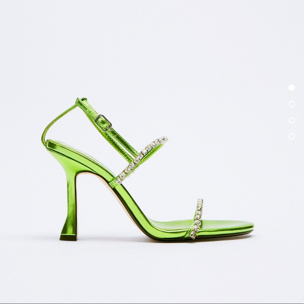 Zara Metallic Heeled Sandals